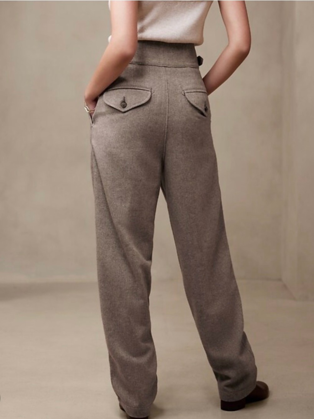 New Banana Republic Herringbone Seafarer pants size 6 in beige blonde - Picture 6 of 9